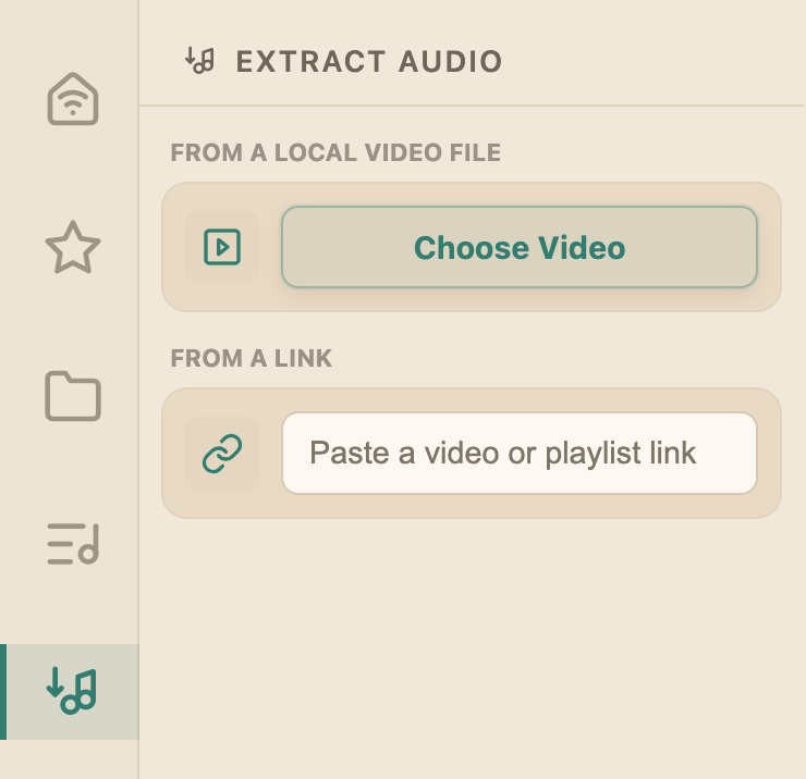 Unisong Audio Extraction panel in the light theme