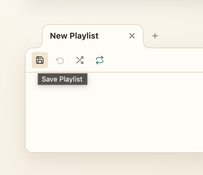 Unisong Save Playlist action in the light theme